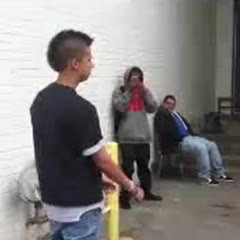 Fat Black Kid beats the Hell out of Emo Mohawk Bully