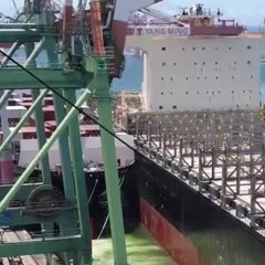 Dock crane collision in Kaohsiung, Taiwan. Wharf No. 70. June 3, 2021.