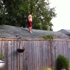 Jump off the roof into the water, its only like 4ft