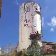 Water tank collapses and rolls downhill in Brazil