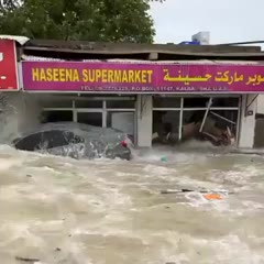 Military truck causing more damage than the actual UAE flash floods