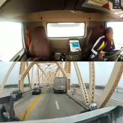 Dashcam Footage of Semi-Truck Launching Over 2nd Street Bridge in Kentucky