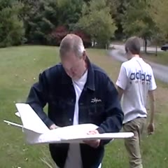 Todd with his new toy airplane