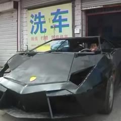 Chinese man creates own Lamborghini out of iron and an old van