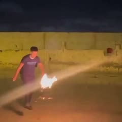 Playing with a flaming soccer ball