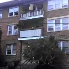 How not to throw a couch off of a third floor balcony