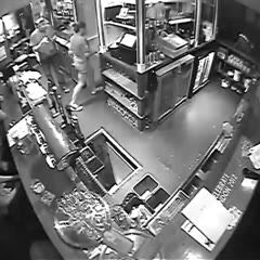 CCTV video clip of me falling down a hole in a pub