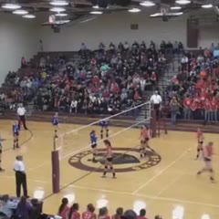 Power Volleyball Spike Takes Out One Player One Guy On Sideline