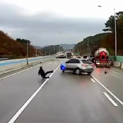 ICY ROAD!! multi-car crash on highway