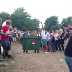 Gotta Watch Your Back: Girl Gets Rocked By Garbage Dumpster At Party!