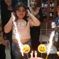 A birthday party that is on fire