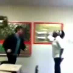 Middle School Student Fights Teacher