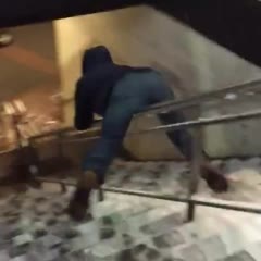 Headfirst down the stairs