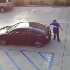 Dude smashes cheating girlfriend's car