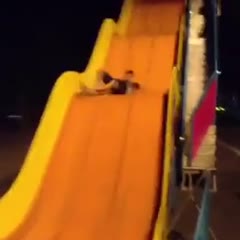 With your bare ass on the slide