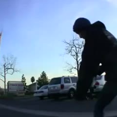 Skater Jumps Out In Front Of Car