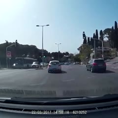 Car flips and crashes during overtaking 0404 (0:13)