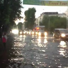 Wakeboarding the central streets of Irkutsk