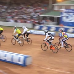 BMX Race Domino Ramp Crash