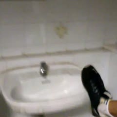 Guy destroys sink, instant karma