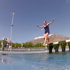 Katy Andrews Steeplechase Crash - BYU Photo