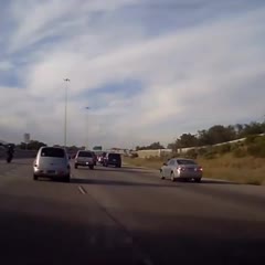 Car crashes and flips over on freeway