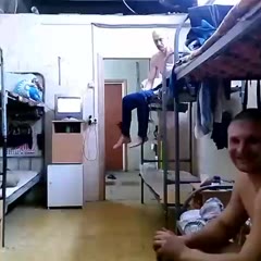 Drunk man in Russia, Falls off Bunk Bed