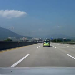 Highway Bump in The Behinds Overturns Daewoo Matiz in South Korea