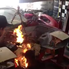 Chevy 350 miata drift car fire