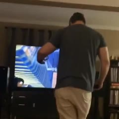 My dad doing virtual reality