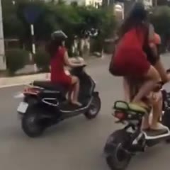 2 stupid Girls on electric bike