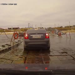 Crossing a Floating Bridge in Russia