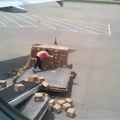 Chinese Airport Worker could not be worse at his job