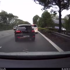 Driver hits the white car in front of him and then this happens