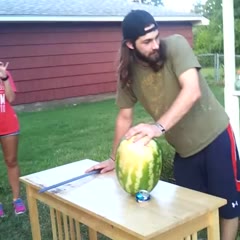 Sword vs Watermelon fail