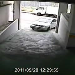 Woman Tries to Enter Parking Garage