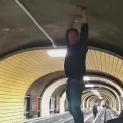 Trick on the escalator