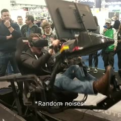 EXTREMELY EXCITED Guy Tries a VR Racing Motion Simulator!