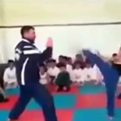 Cute karate teacher