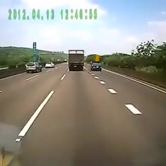 Truck Pushes Car Down