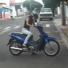 Girl Rides Moto into Wall