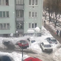 Snow Falling Off Roof