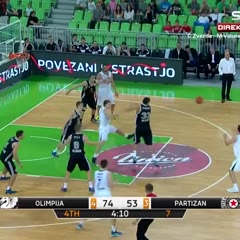 The most amazing basketball shot ever! Olimpija - Partizan 87:58