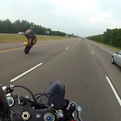 Motorcycle Wheelie Crash at On Highway