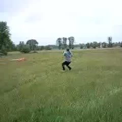 Kite jumping accident on land