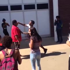 Big Boy **Slams** Bully to the Ground - teacher breaks it up -