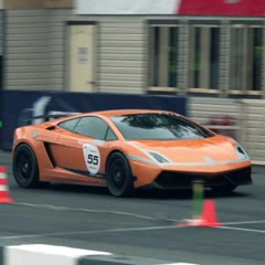 Lamborghini on fire — Top Speed Record, 402 kph (250 mph) on one mile