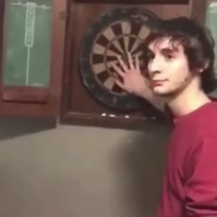 A dart in his head