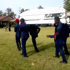The funeral dance ended in the fall of the coffin